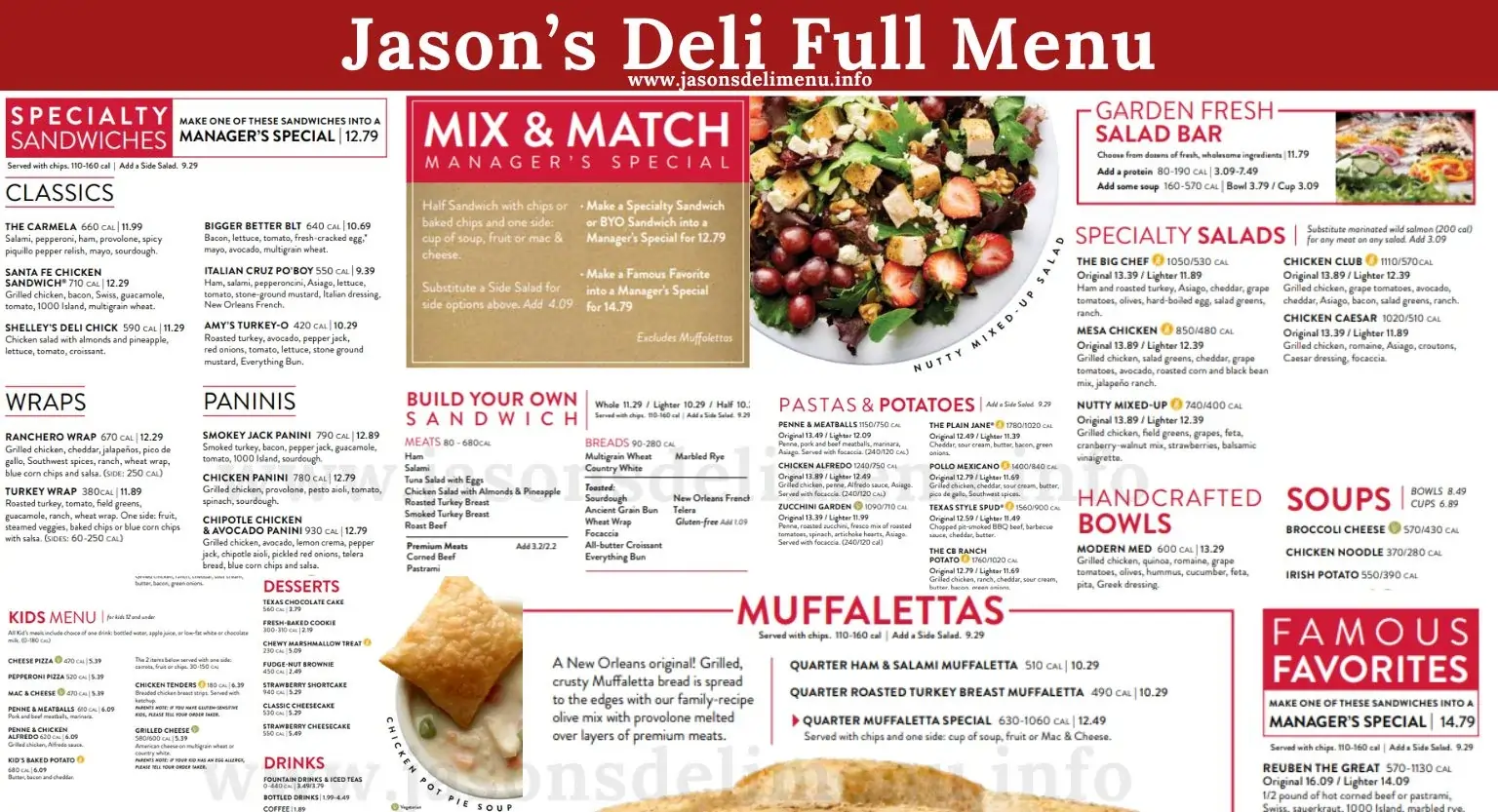 Jason's Deli Full Menu With Prices